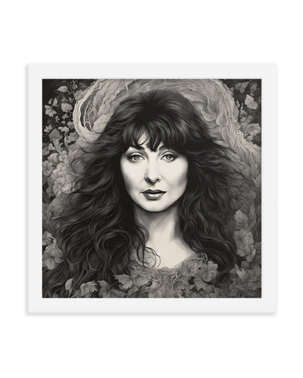 Kate Bush Portrait on Matte Paper Framed Poster