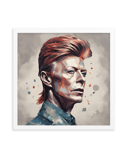 David Bowie Portrait on Matte Paper Framed Poster
