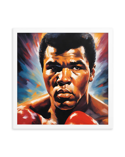 Muhammad Ali Portrait on Matte Paper Framed Poster