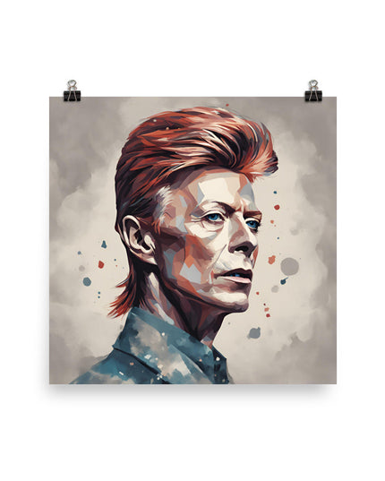 David Bowie Portrait on Matte Paper Poster