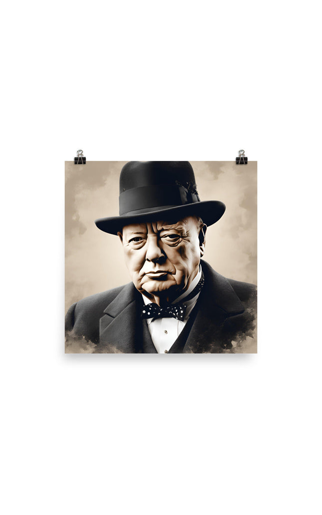 Winston Churchill Portrait on Matte Paper Poster