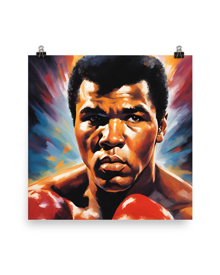 Muhammad Ali Portrait on Matte Paper Poster