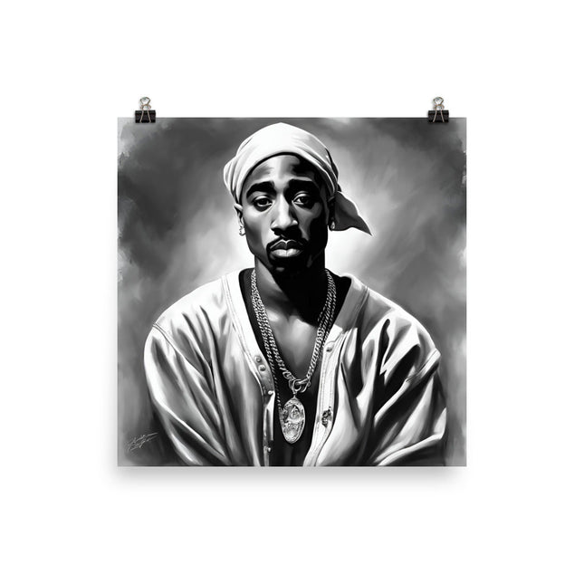Tupac Portrait on Matte Paper Poster