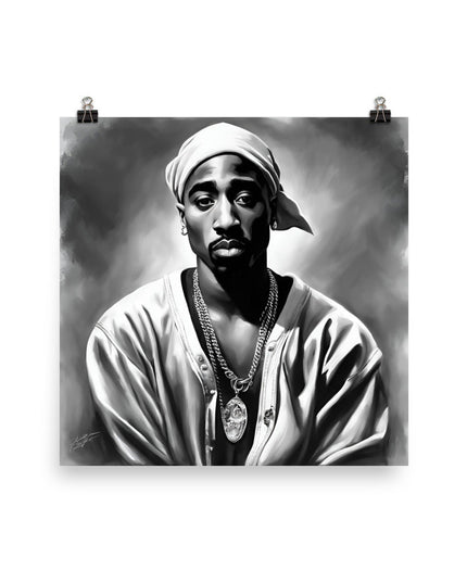 Tupac Portrait on Matte Paper Poster