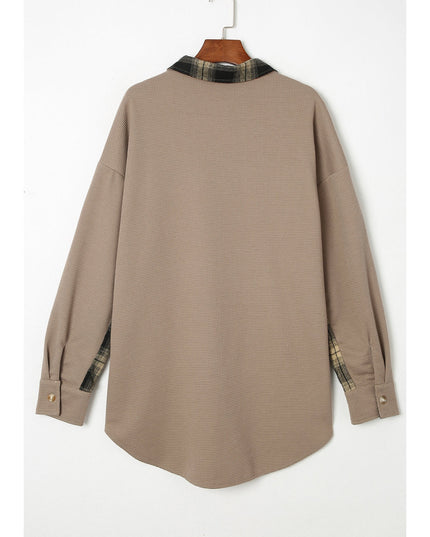 Plaid Button Down Collared Jacket