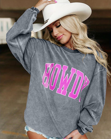 Women Full Size Howdy Graphic Round Neck Sweatshirt
