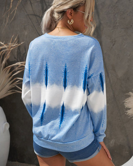 Women Tie-Dye Drop Shoulder Round Neck Sweatshirt