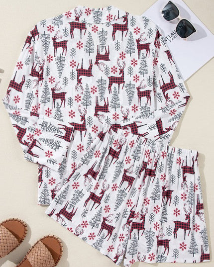 Christmas Deer Shirt and Shorts Lounge Set