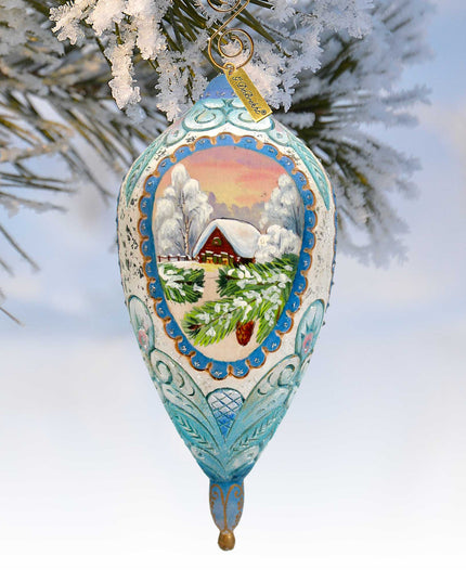 Winter Cottage Sculpted Ornament by G. DeBrekht - 621141