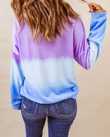 Women Tie-Dye Drop Shoulder Round Neck Sweatshirt