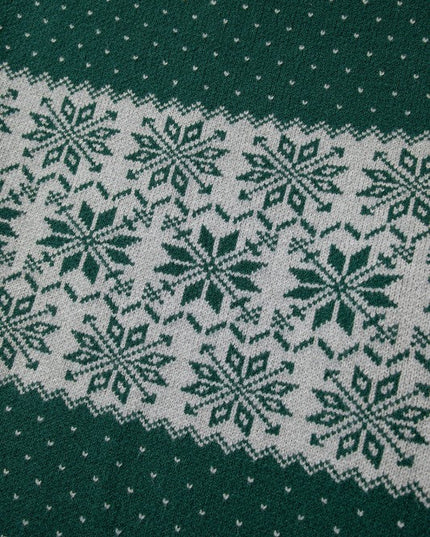 Plus Size Christmas Snowflake Crewneck Sweater