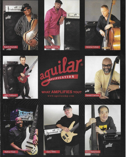 AGUILAR AMPS - Kumalo / Veasley / Cohen / Patitucci / East - 2008 Print Ad