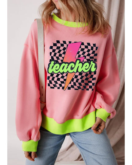 Women Graphic Round Neck Long Sleeve Sweatshirt