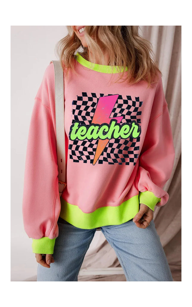 Women Graphic Round Neck Long Sleeve Sweatshirt