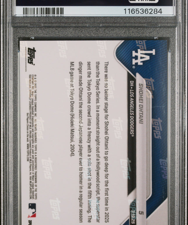 Graded 2025 Topps Now Shohei Ohtani #5 Baseball Card PSA 10 Gem Mint