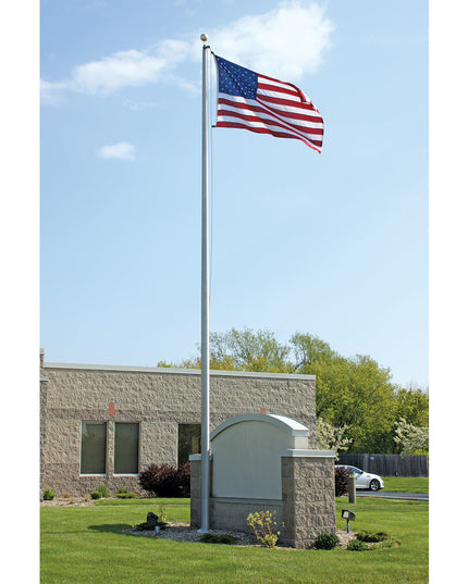 Aluminum Flagpole - External Rope - Heavy Duty, Lifetime Warranty - Made in USA