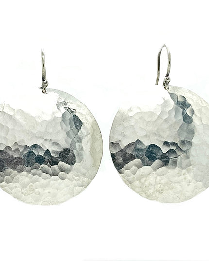 Full Moon Earrings in Sterling Silver | Moon Phase Earrings