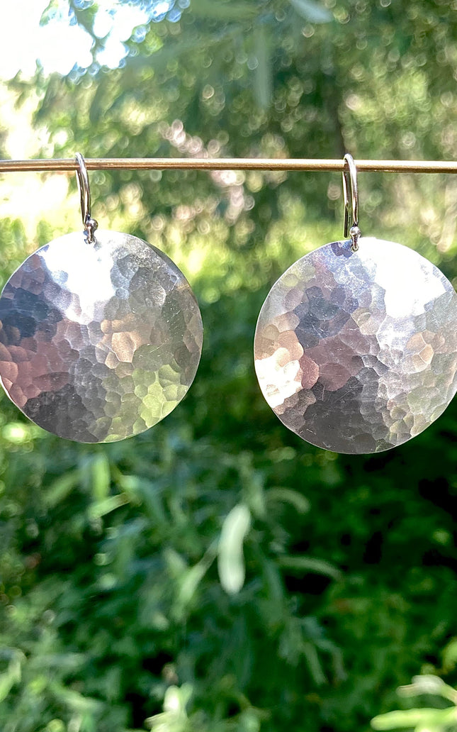 Full Moon Earrings in Sterling Silver | Moon Phase Earrings