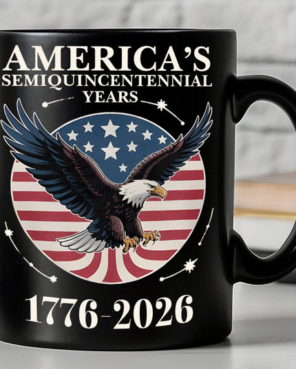America's 250 Years Semiquincentennial Black Mug | Happy 250th Birthday USA | Patriotic 4th of July Mug | America 250th Anniversary | Independence Day Black Mug 682543