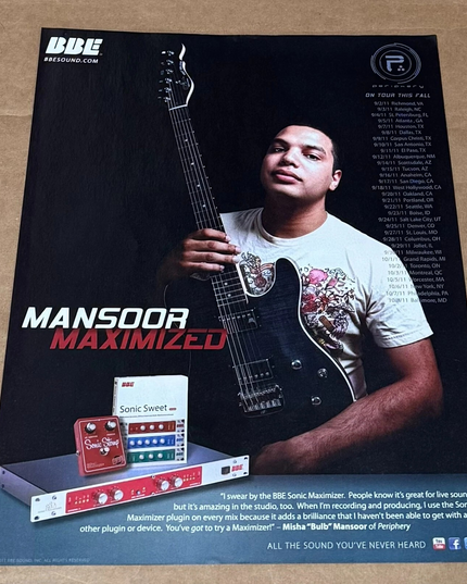 BBE SOUND - MISHA BULB MANSOOR of PERIPHERY - 2011 Print Advertisement