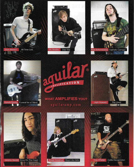 AGUILAR AMPS - Merrick / Brooks / Donahue / Valardi / Davies - 2008 Print Ad