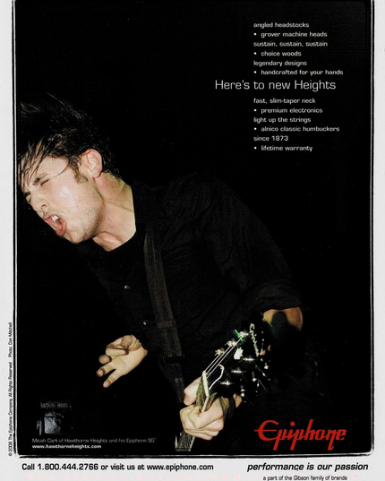 EPIPHONE GUITARS - MICAH CARLI of HAWTHORNE HEIGHTS - 2006 Print Advertisement