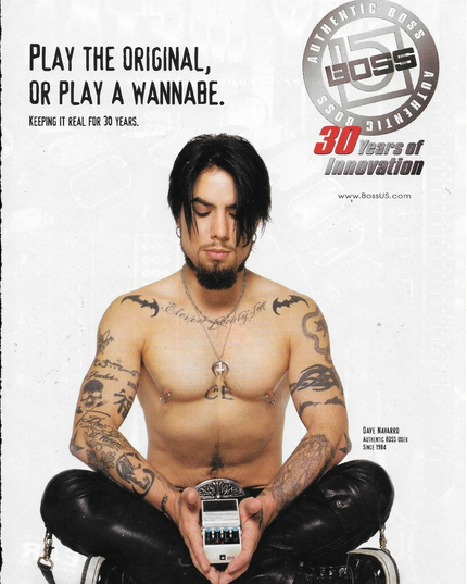 BOSS DIGITAL DELAY - DAVE NAVARRO of JANE'S ADDICTION - Print Ad
