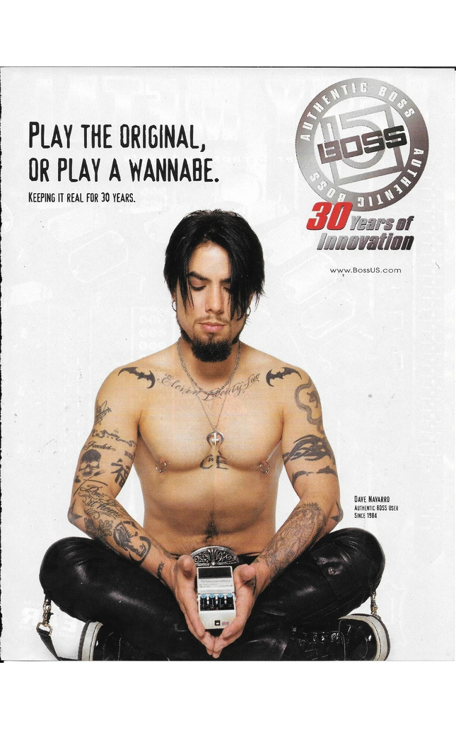 BOSS DIGITAL DELAY - DAVE NAVARRO of JANE'S ADDICTION - Print Ad