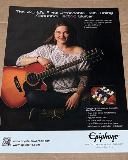 EPIPHONE GUITARS - CRYSTAL BOWERSOX - 2014 Print Advertisement