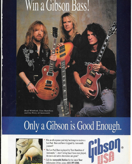Gibson Guitars - Les Paul Bass - Aerosmith - 1994 Print Ad