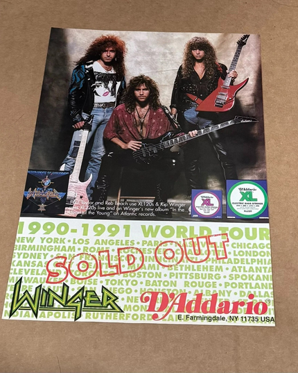 D'Addario Strings - Kip Winger / Reb Beach / Paul Taylor - 1991 Print Ad