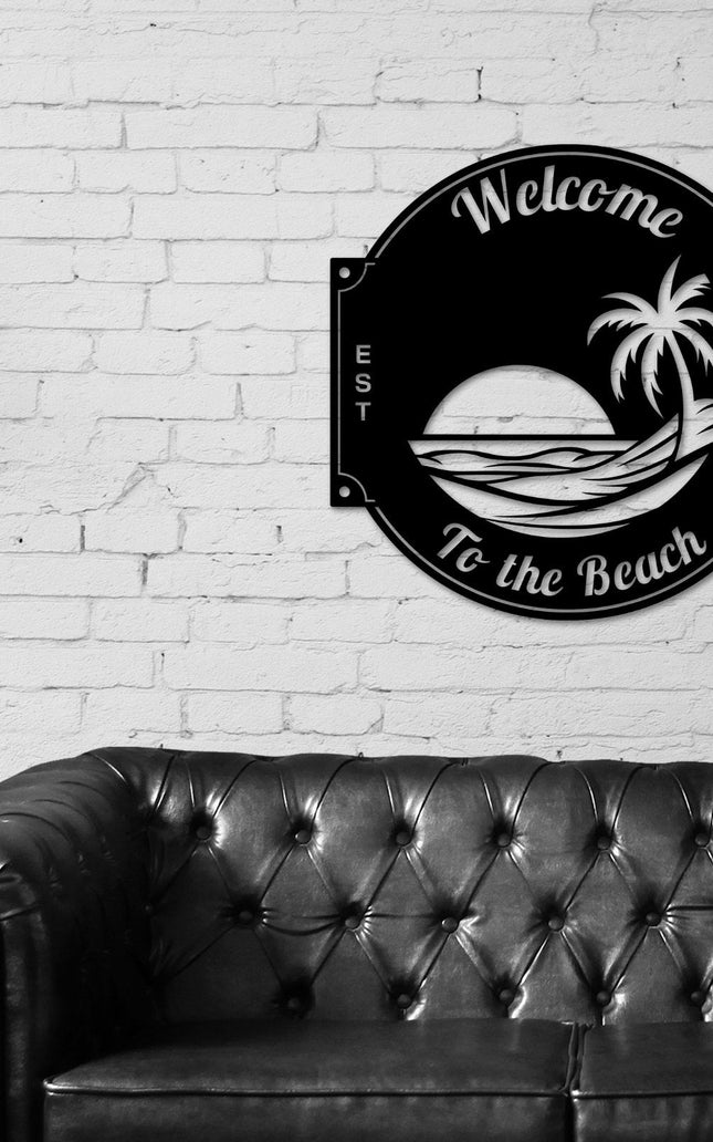 Last name sign, Beach House Sign,  Personalized Sign, Name and Palm Trees, Palm Tree Sign, Beach Decor, Front door, Tropical Patio Pool Sign