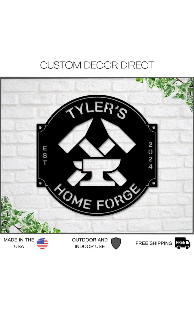 Blacksmith Sign, Metal Sign, Home Forge Sign, Forge Sign, Blade Smith Sign, Custom Home Forge Sign, Anvil Sign, Hammer Sign, Blacksmith Gift