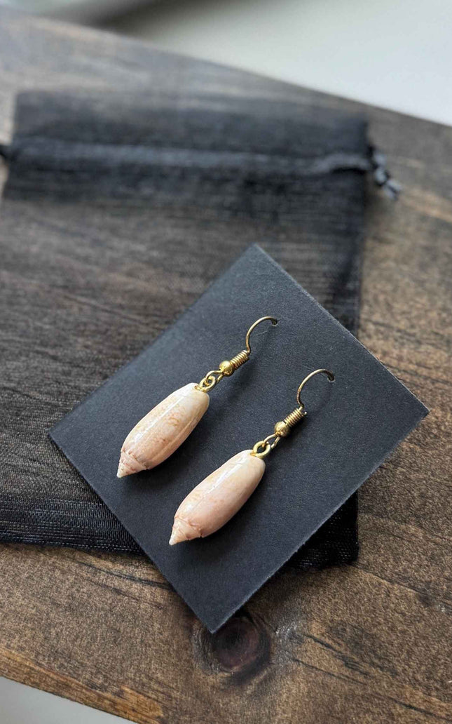 Lettered Olive Shell Earrings