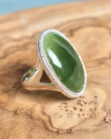 Canadian Jade Silver Ring - 1062