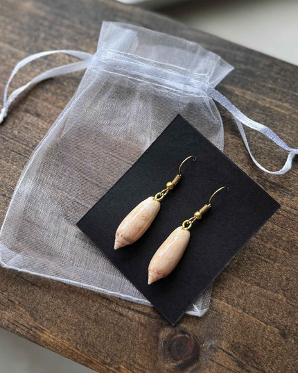 Lettered Olive Shell Earrings