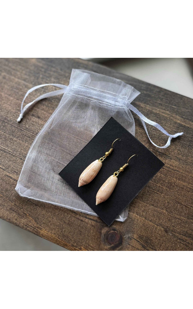 Lettered Olive Shell Earrings