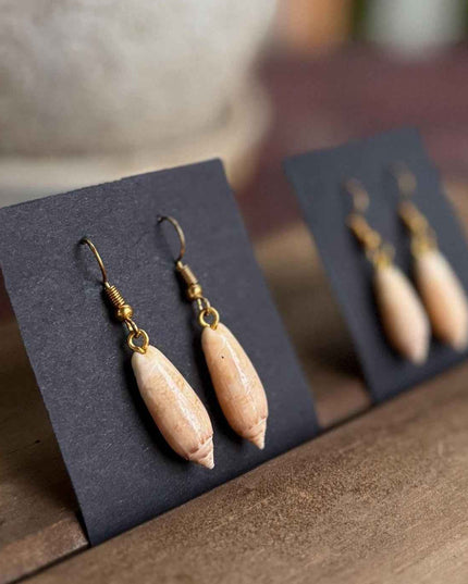 Lettered Olive Shell Earrings