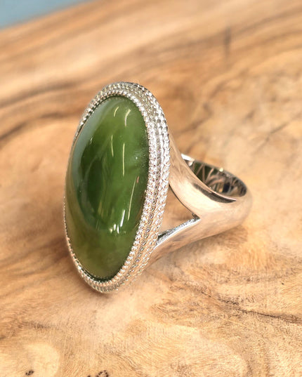 Canadian Jade Silver Ring - 1062