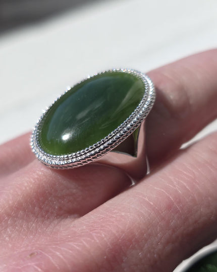 Canadian Jade Silver Ring - 1062