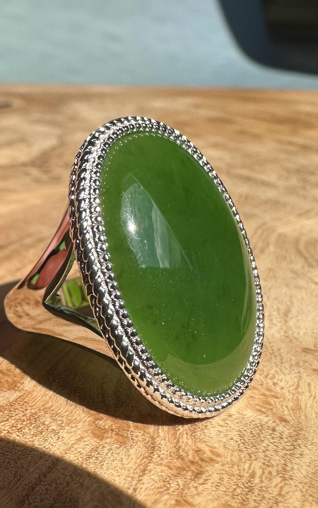 Canadian Jade Silver Ring - 1062