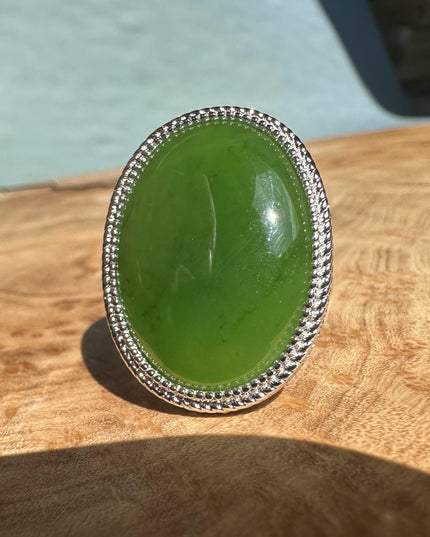 Canadian Jade Silver Ring - 1062