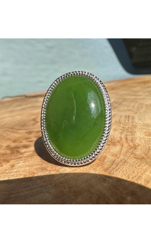 Canadian Jade Silver Ring - 1062
