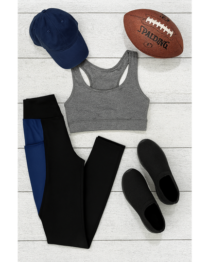 Ready to Ship | The Billie- Blue Panel Full Length Leggings