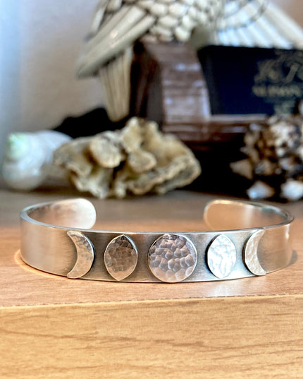 Moon Phase Cuff Bracelet in Sterling Silver