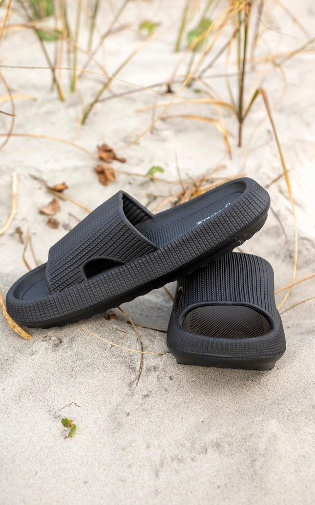 Ready to Ship | Black Insanely Comfy -Beach or Casual Slides
