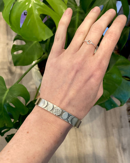 Moon Phase Cuff Bracelet in Sterling Silver