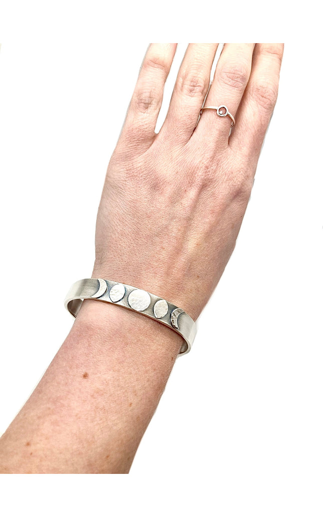 Moon Phase Cuff Bracelet in Sterling Silver