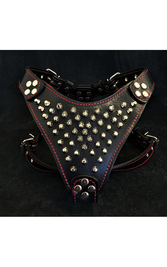 &#39;&#39;Frenchie&#39;&#39; studded leather harness Small to Medium Size