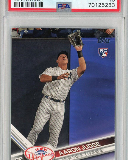 Graded 2017 Topps Aaron Judge #287 Catching Rookie RC Baseball Card PSA 10 Gem Mint
